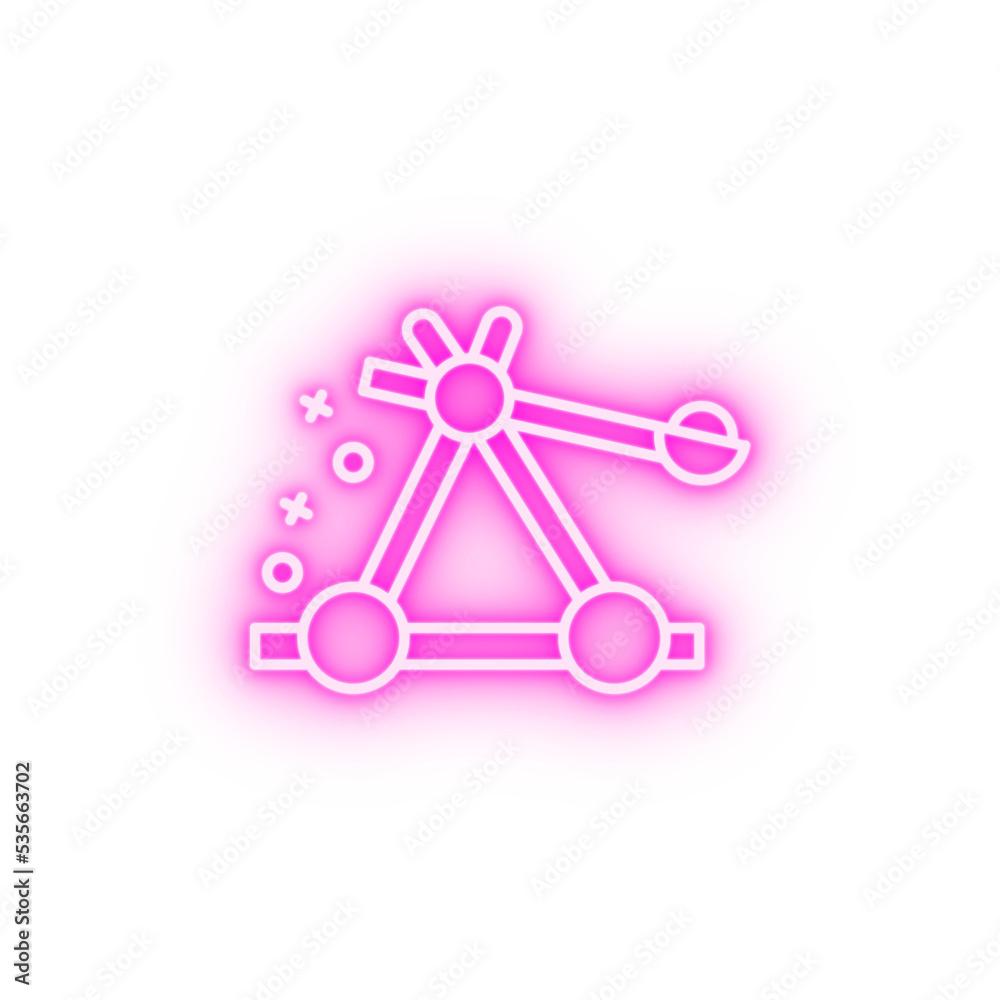 Catapult war weapon old neon icon