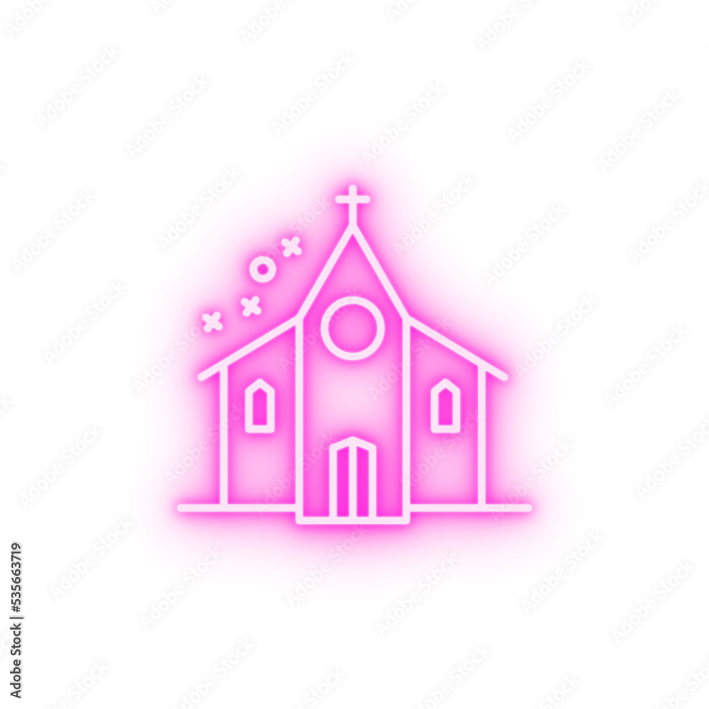 Church history old neon icon