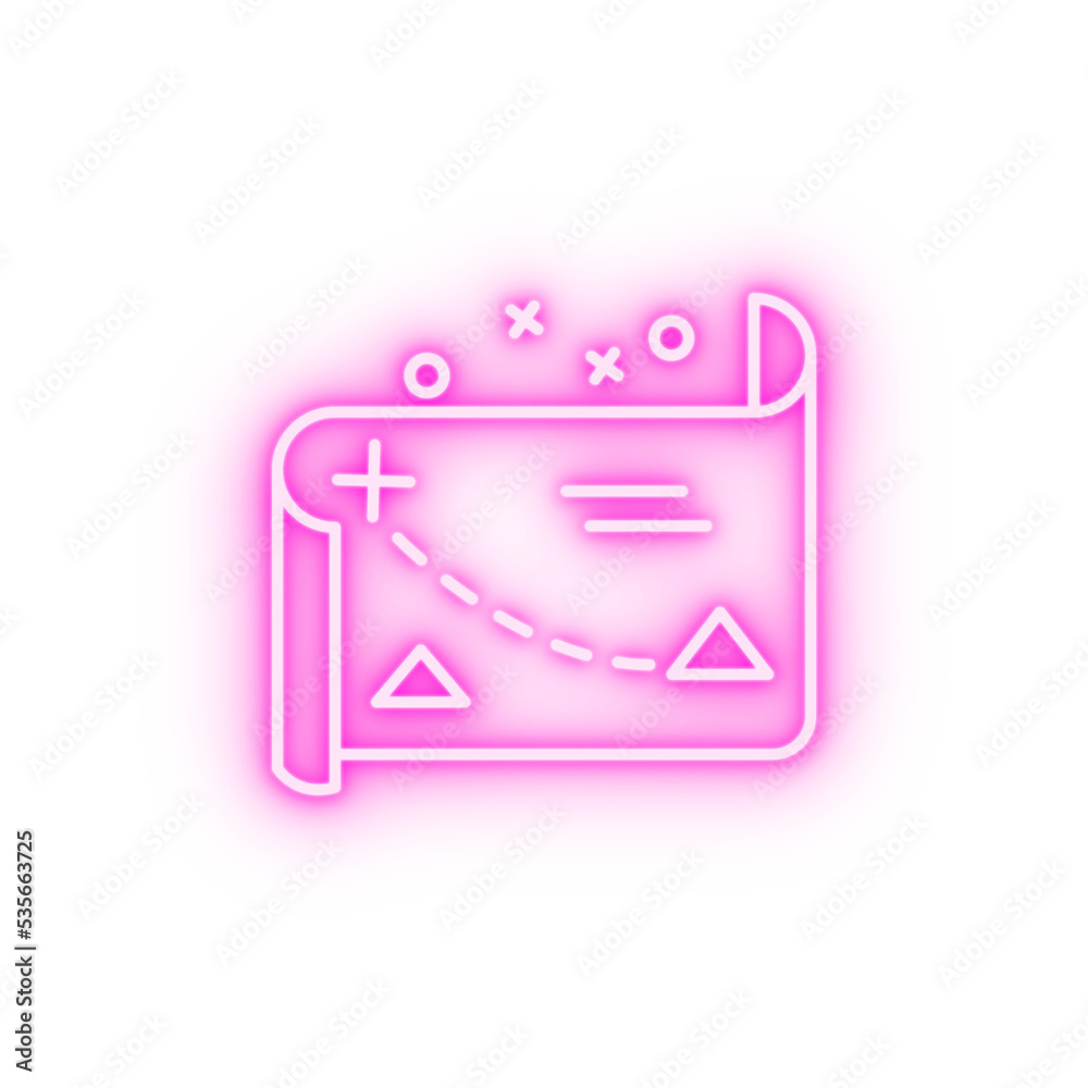 Map cultures old neon icon Map cultures old neon icon