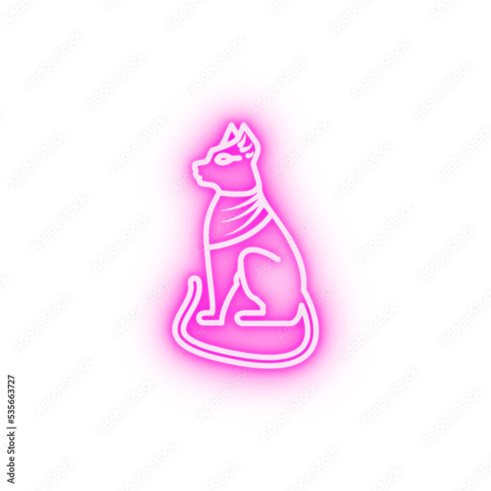Egyoht cat history neon icon Egyoht cat history neon icon