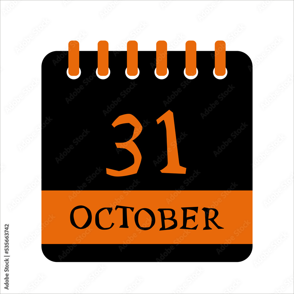 Halloween calendar, October 31
