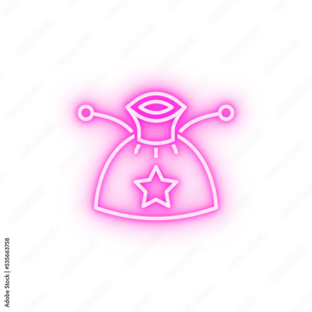 Pouch neon icon Pouch neon icon