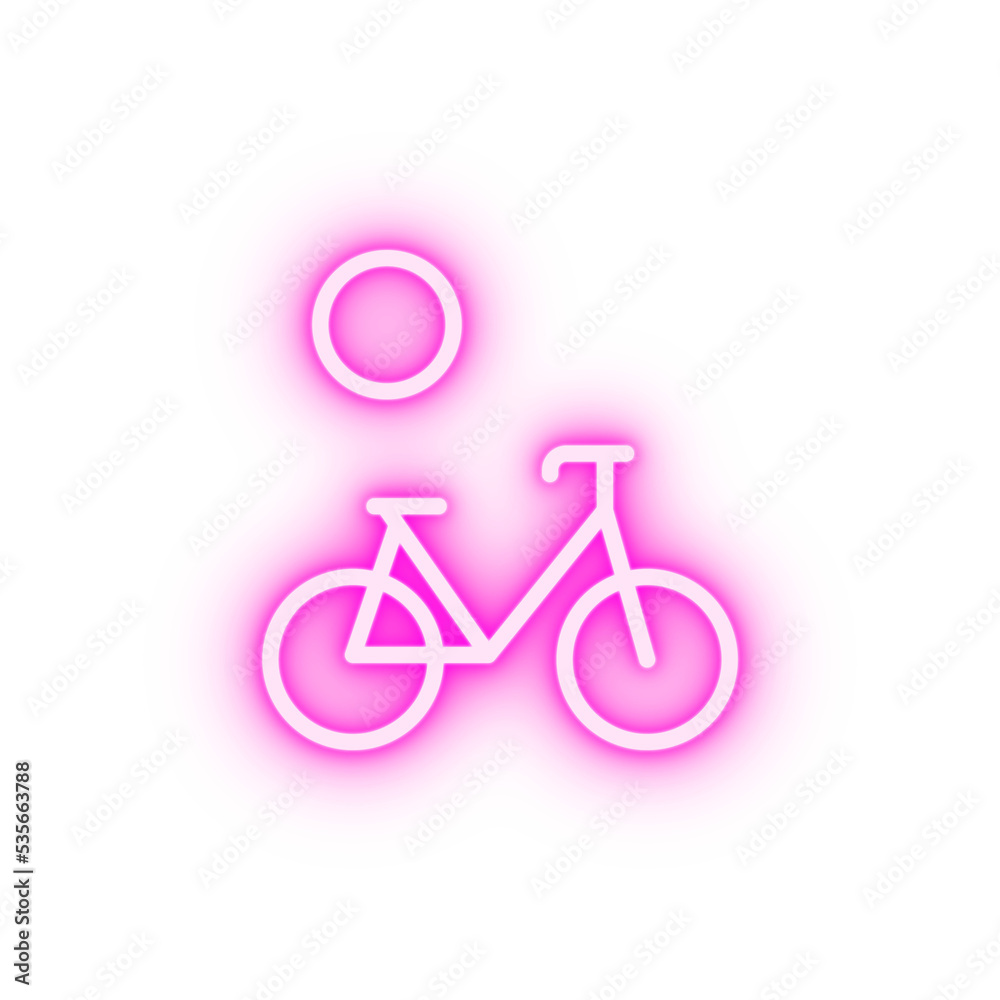 Bicycle sun neon icon Bicycle sun neon icon