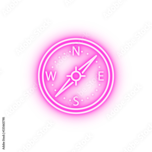 Compass neon icon