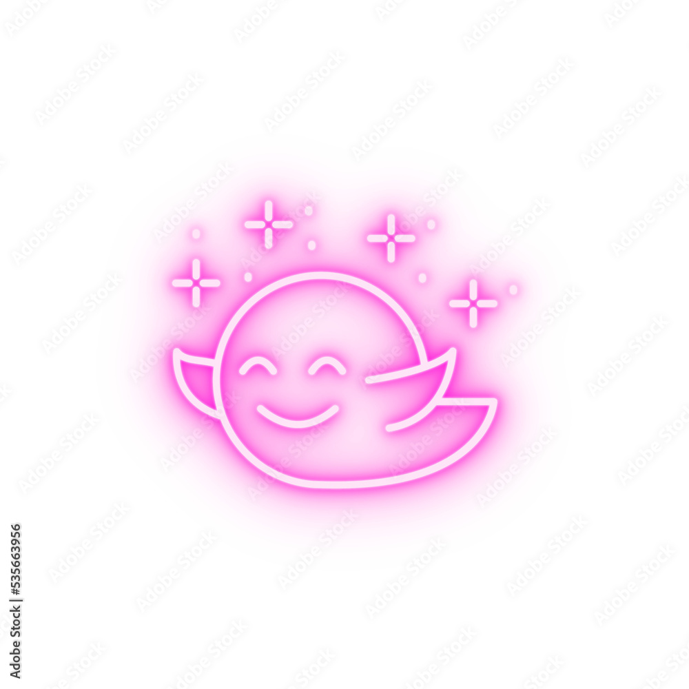Obraz premium Ghost happy neon icon