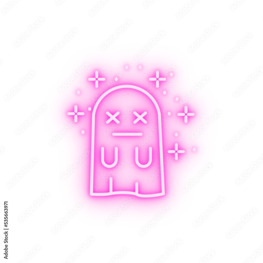 Ghost death neon icon Ghost death neon icon