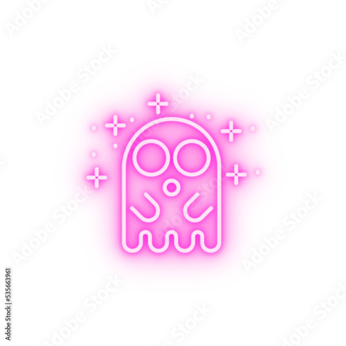 Ghost astonishment neon icon