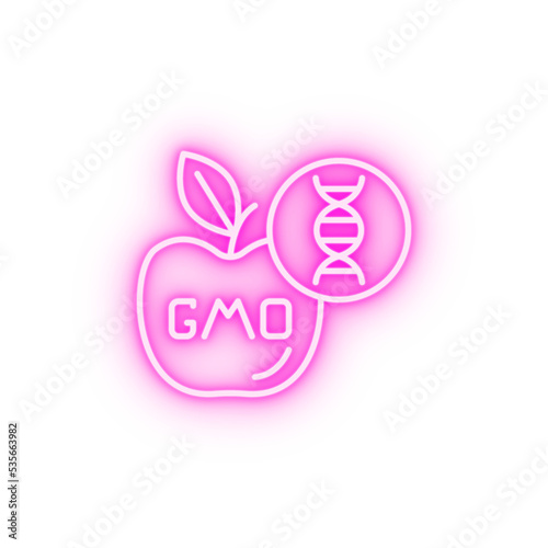 DNA apple GMO neon icon