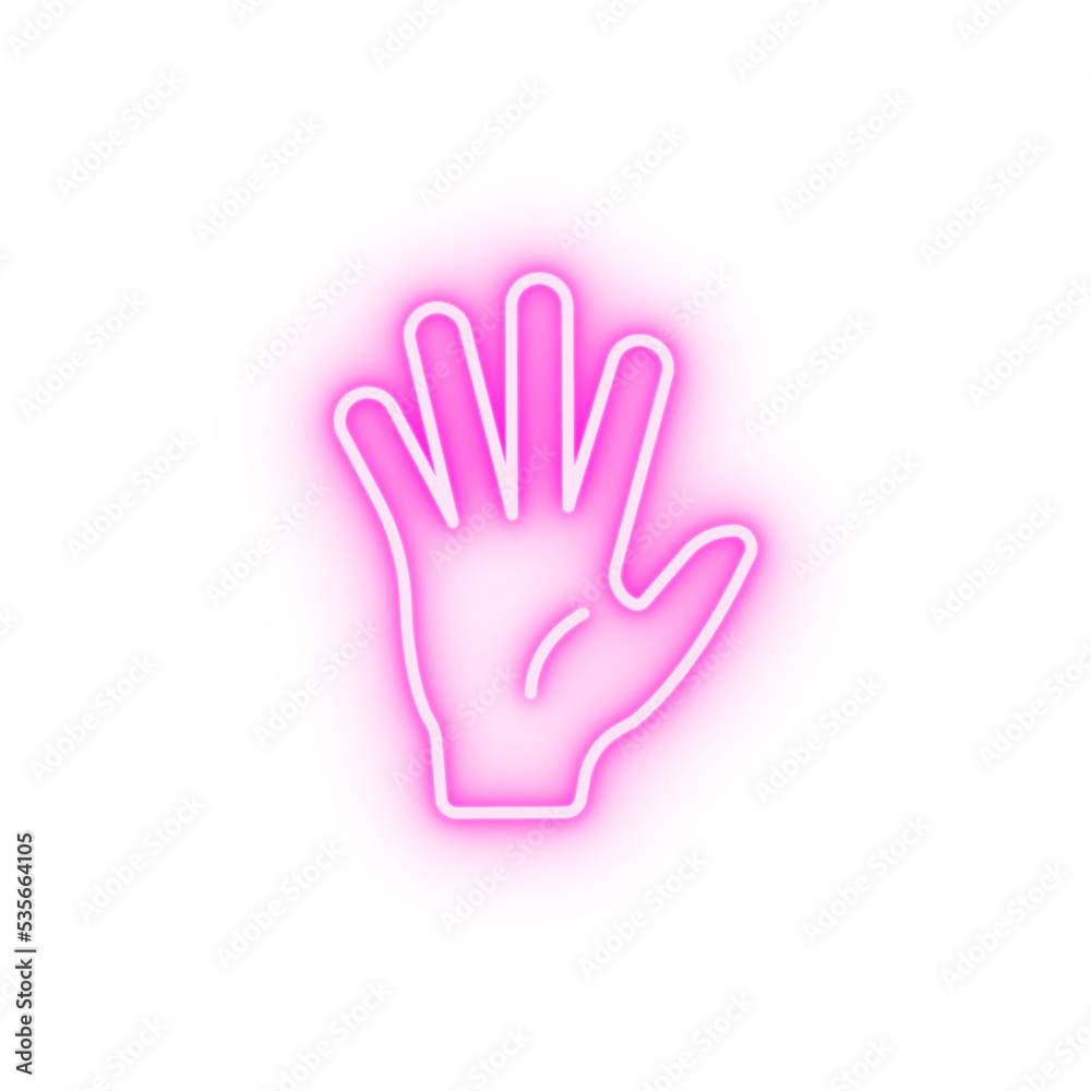 Obraz premium Hand friend neon icon