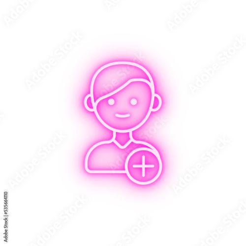 Add new friend boy neon icon © rashadaliyev