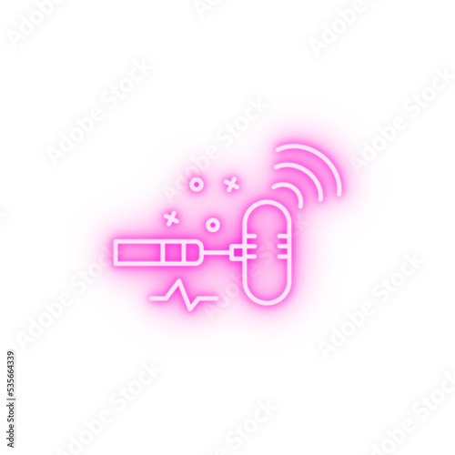 Microphone radio sound neon icon
