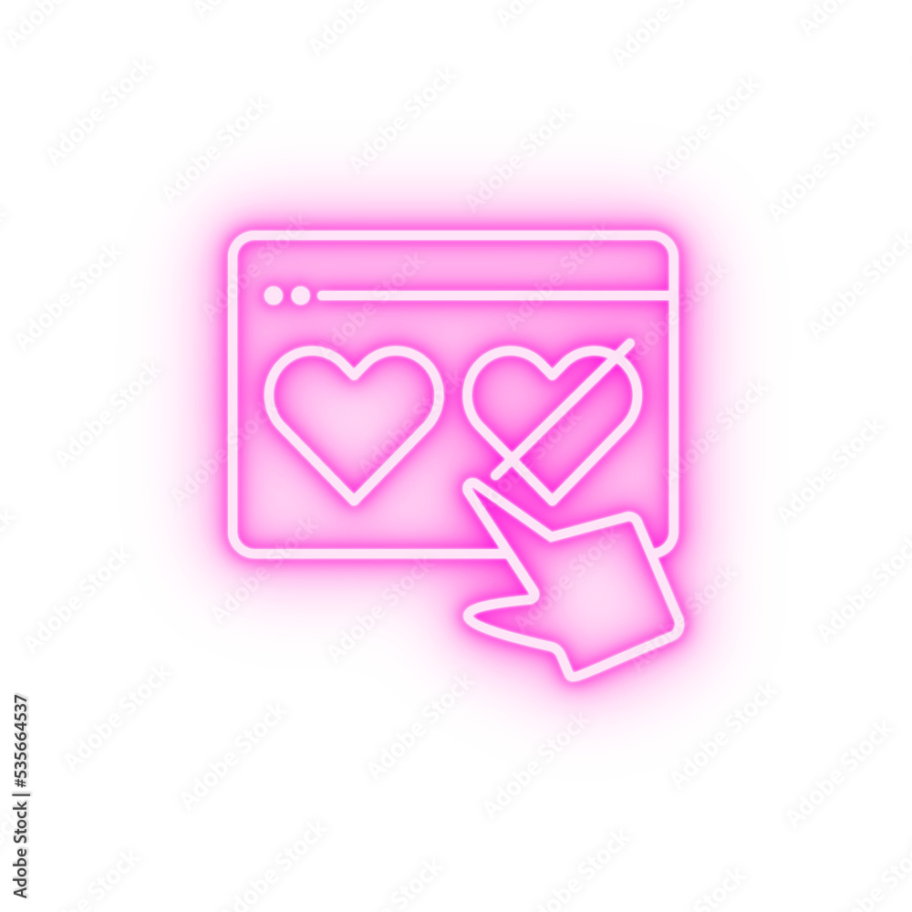 Dislike education hand like love neon icon Dislike education hand like love neon icon