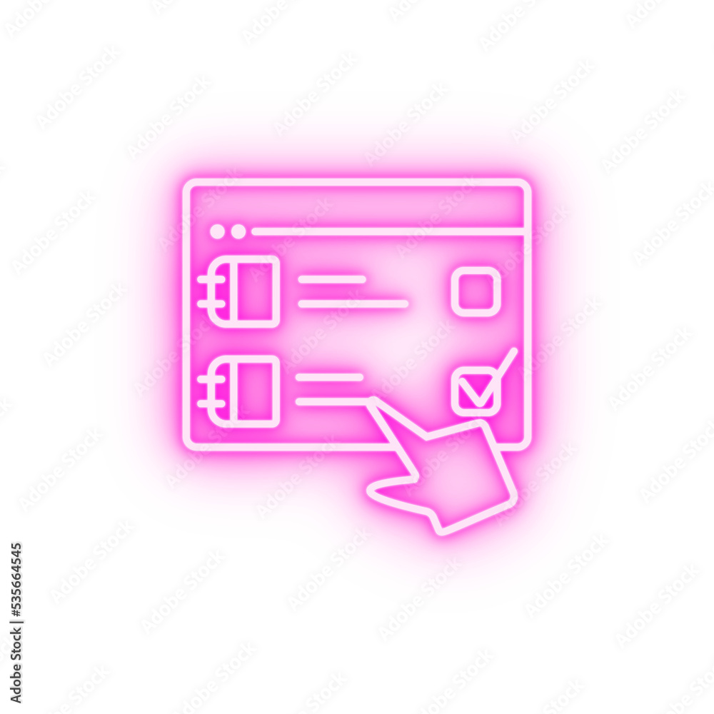 Book choose education hand neon icon Book choose education hand neon icon