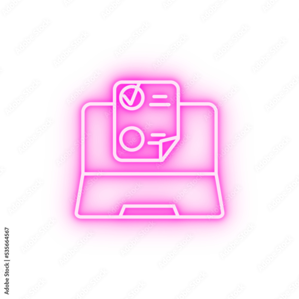 Education laptop elarning neon icon Education laptop elarning neon icon