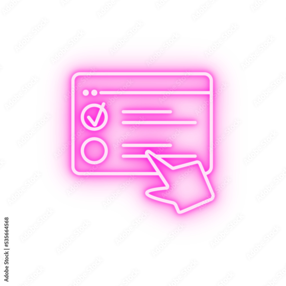 Browser education quiz regular neon icon Browser education quiz regular neon icon