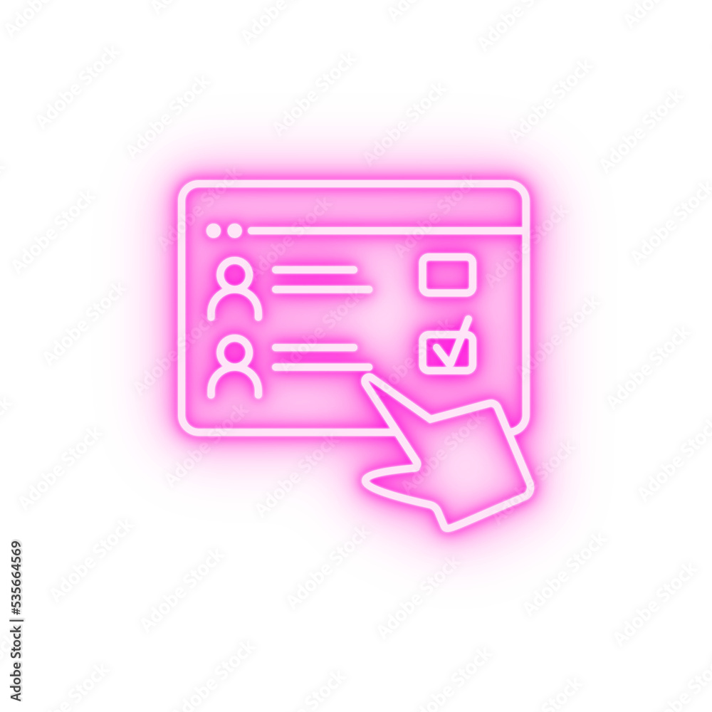 Choose education hand neon icon