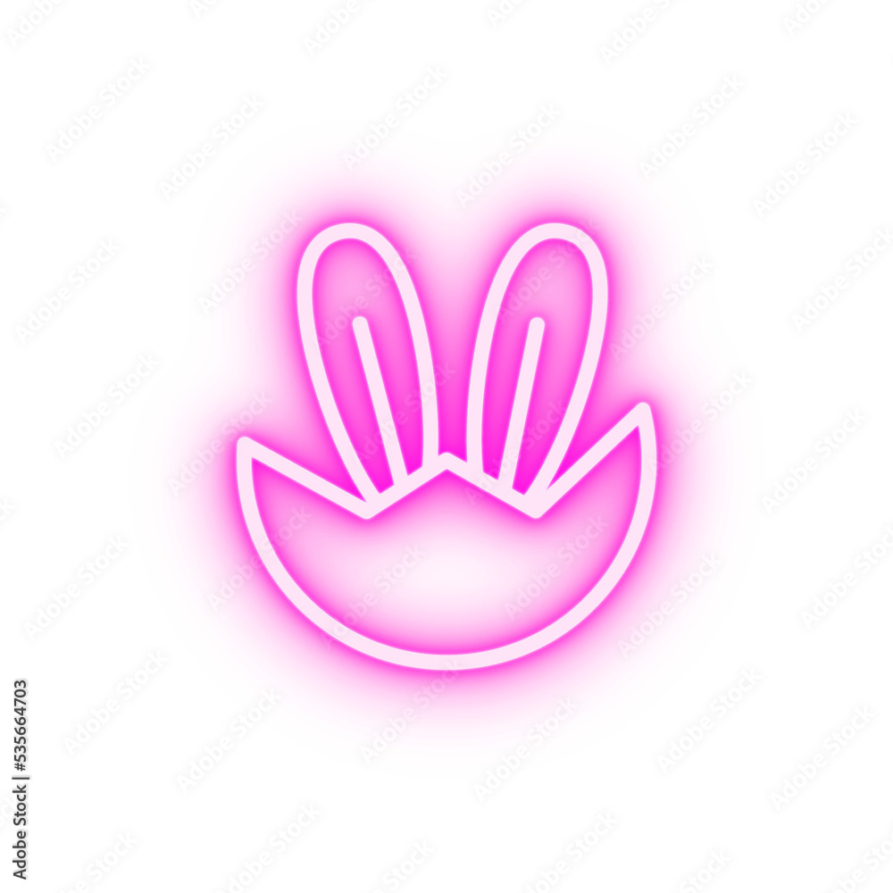 Rabbit egg ear neon icon