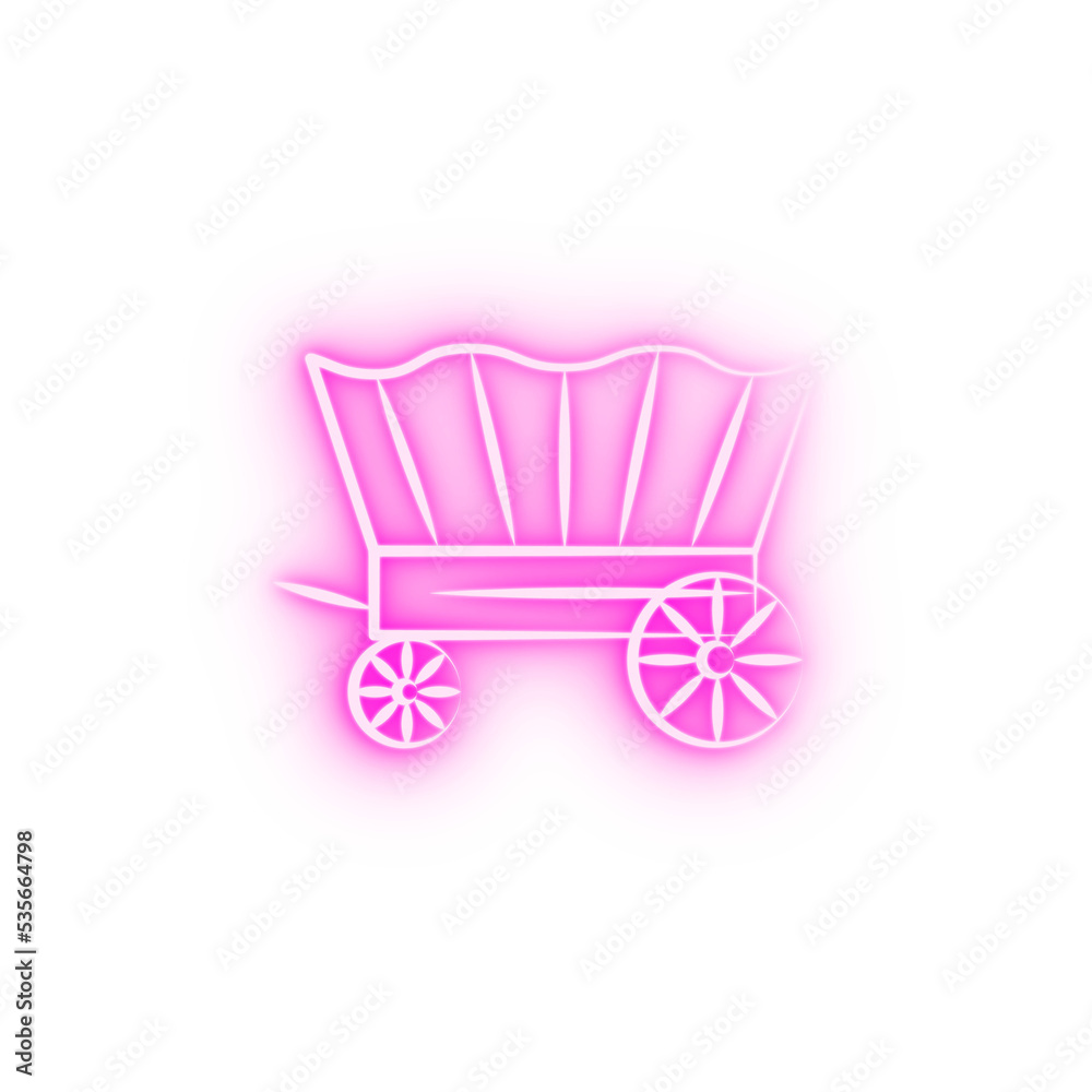 wagon desert neon icon