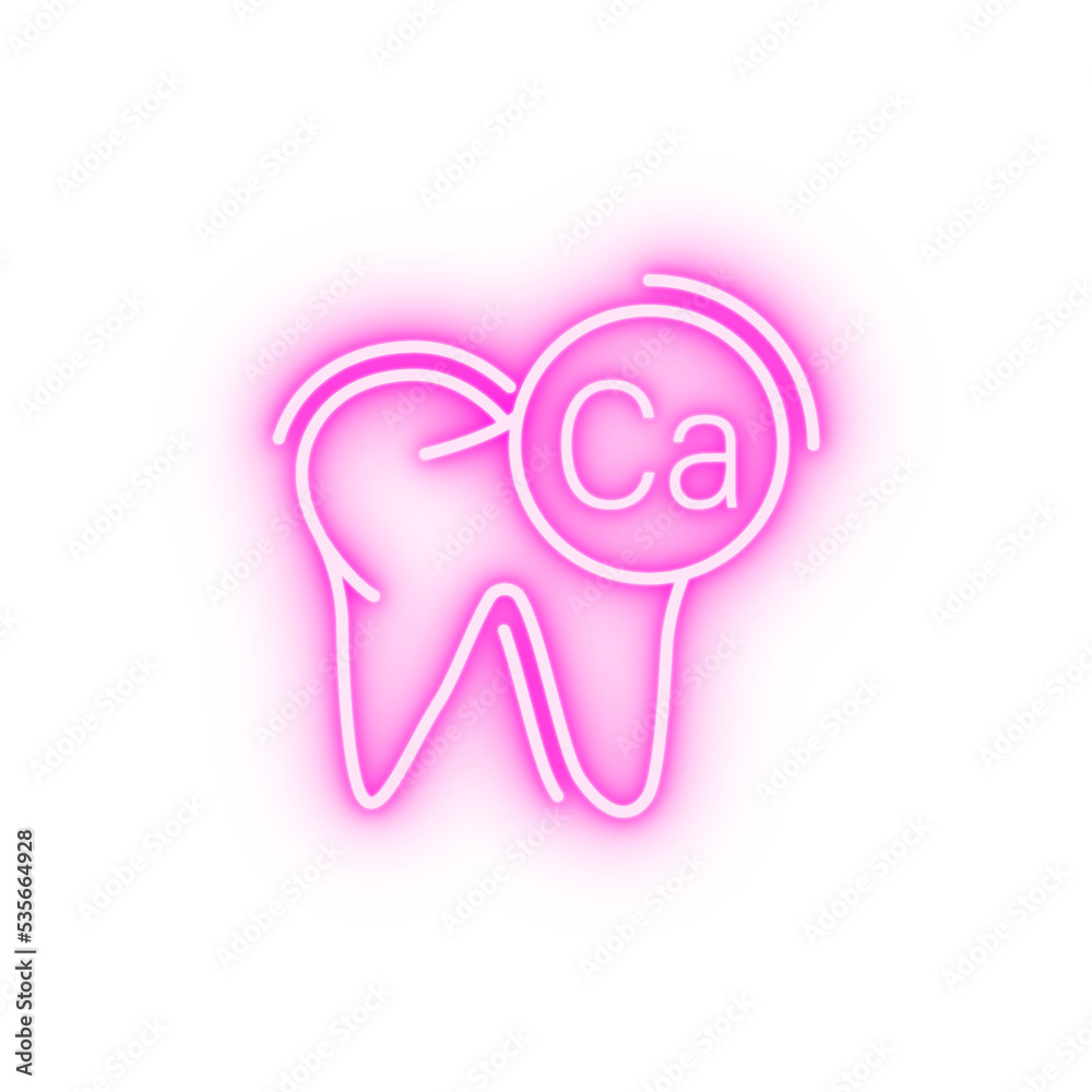 Ca tooth neon icon Ca tooth neon icon