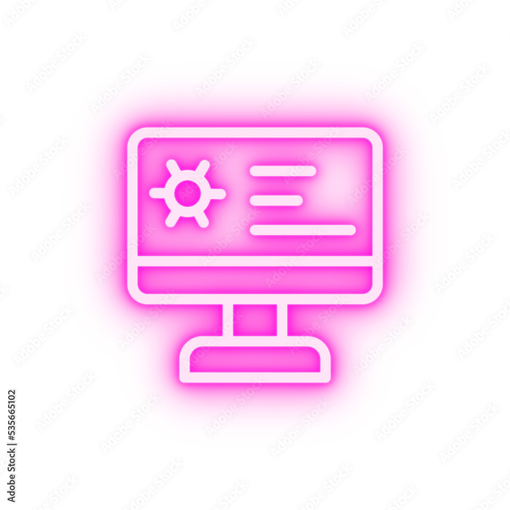Desktop news coronavirus neon icon Desktop news coronavirus neon icon
