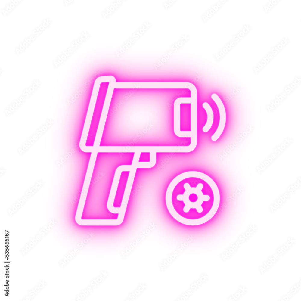 Thermometer coronavirus neon icon