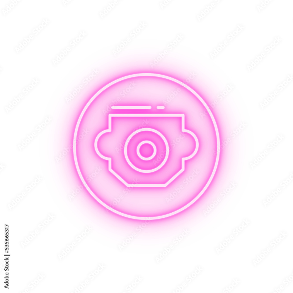 Audio connector neon icon Audio connector neon icon