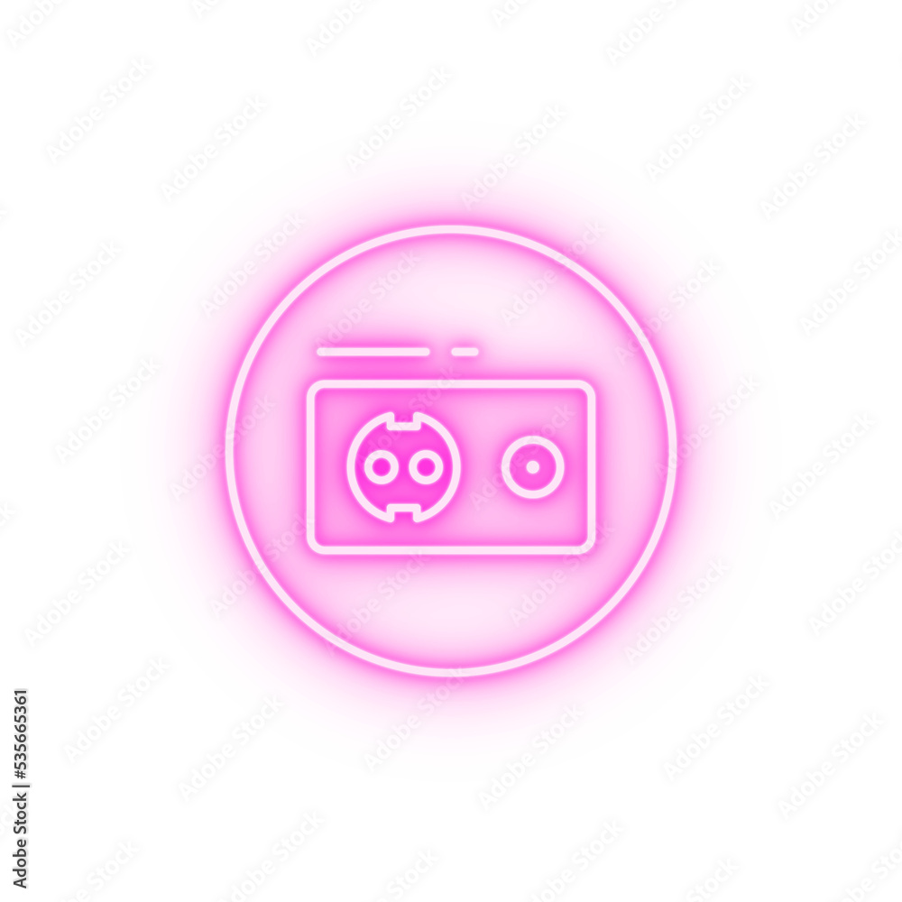 Socket connector neon icon Socket connector neon icon