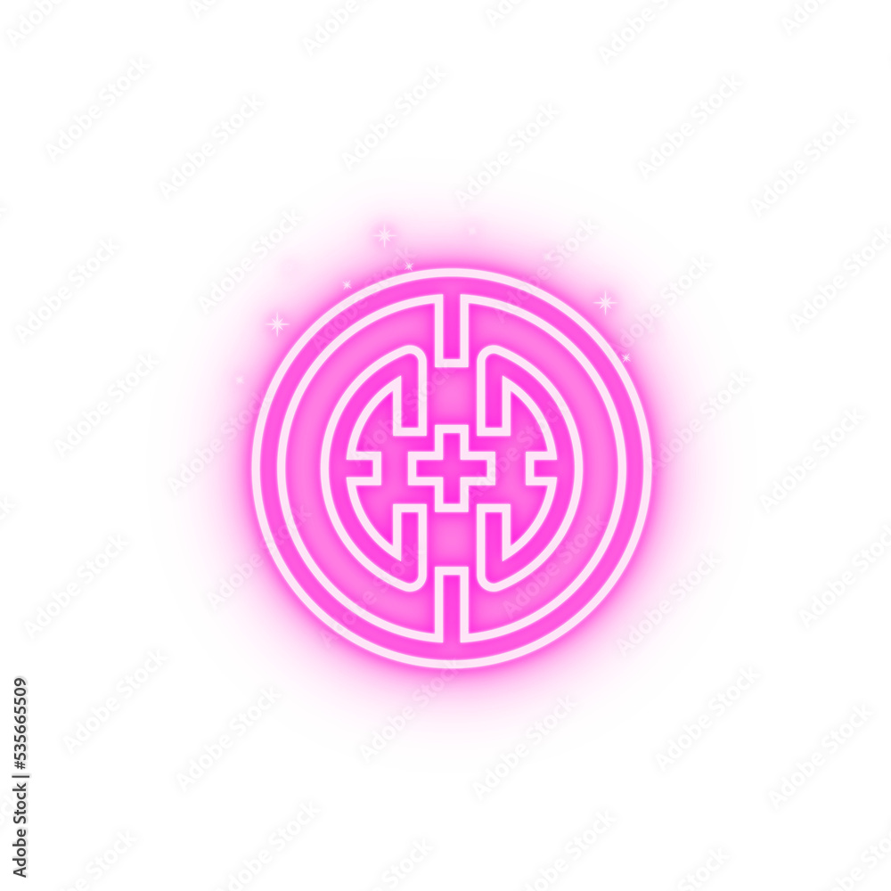 China ornament China culture neon icon China ornament China culture neon icon