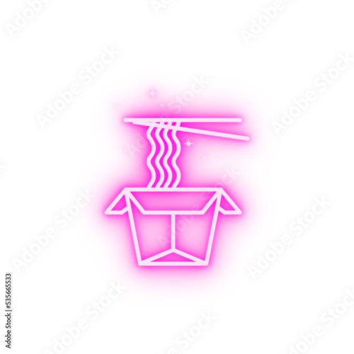 China fast food Noodle ramen China culture neon icon