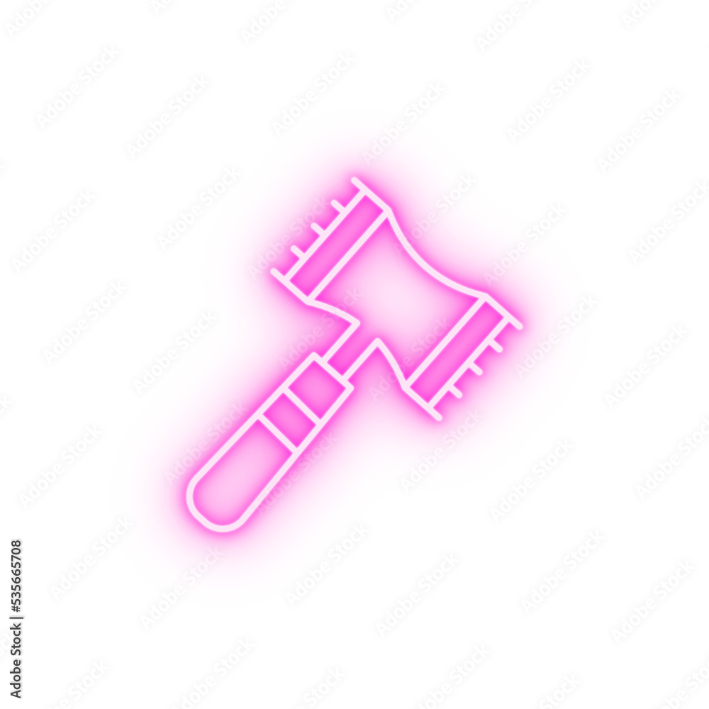 Tenderizer tool neon icon Tenderizer tool neon icon