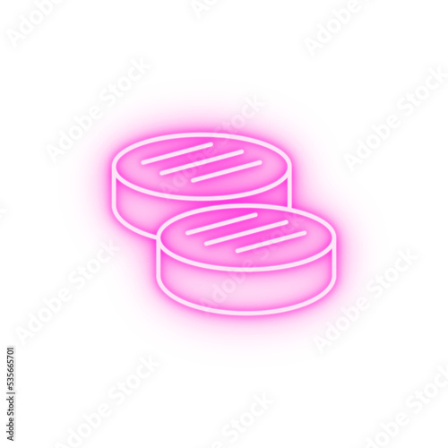 Cutlet meat neon icon