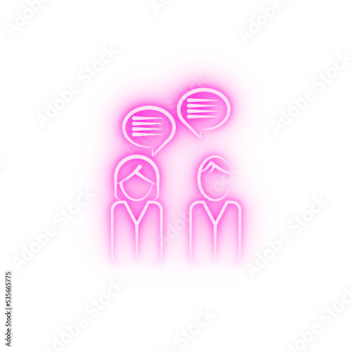 Customer connection 2 colored line neon icon