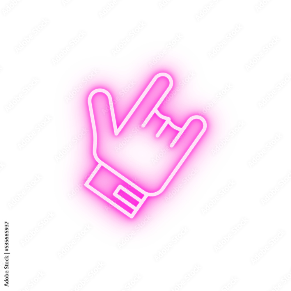 Thumb glove bowling neon icon Thumb glove bowling neon icon