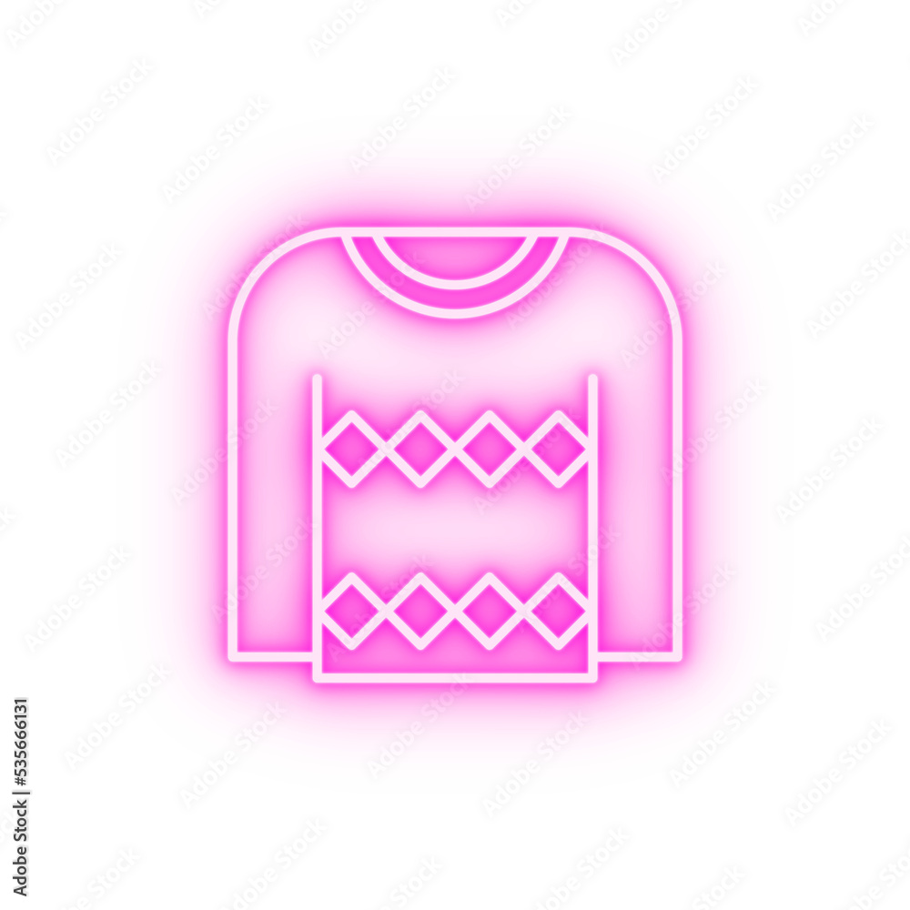 Sweater neon icon Sweater neon icon