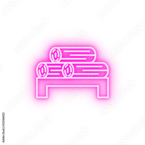 Wood neon icon