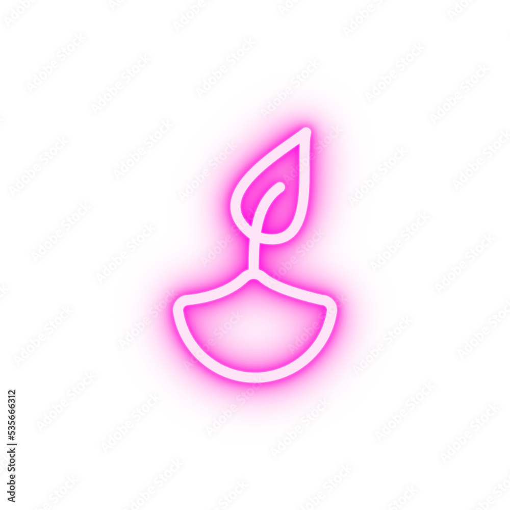 Leaf power of nature neon icon Leaf power of nature neon icon