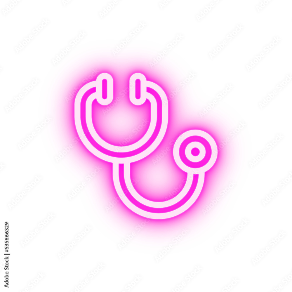 Stethoscope alternative medicine neon icon