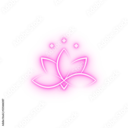 Lotus flower neon icon