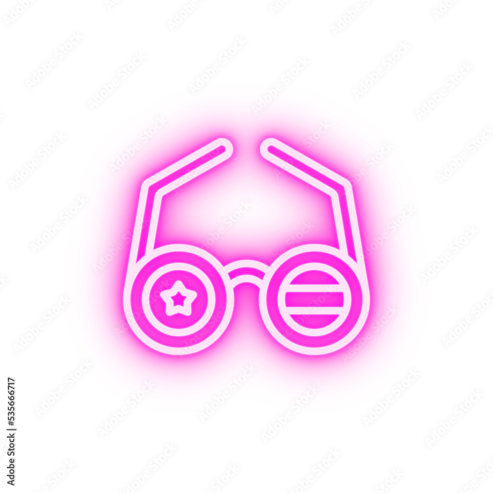 Sunglasses USA flag neon icon