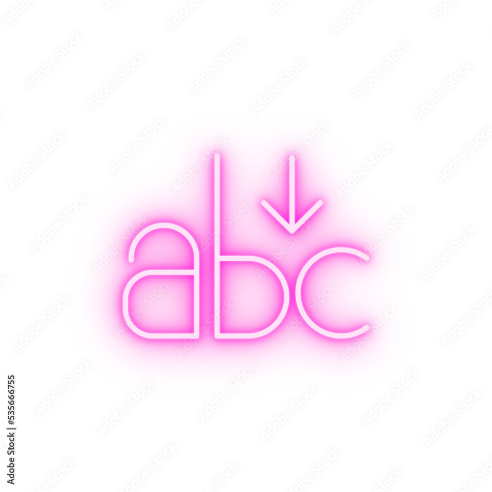 format size smaller text neon icon format size smaller text neon icon