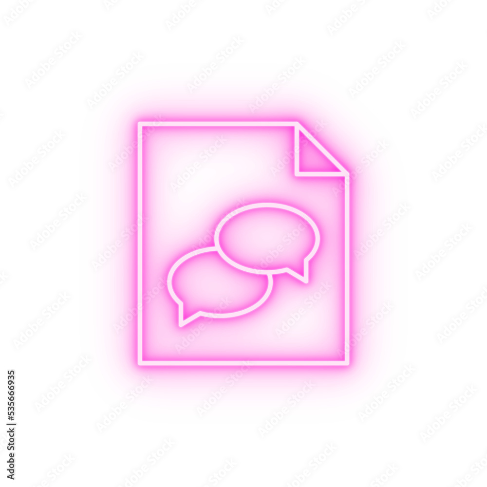 File paper SEO neon icon File paper SEO neon icon