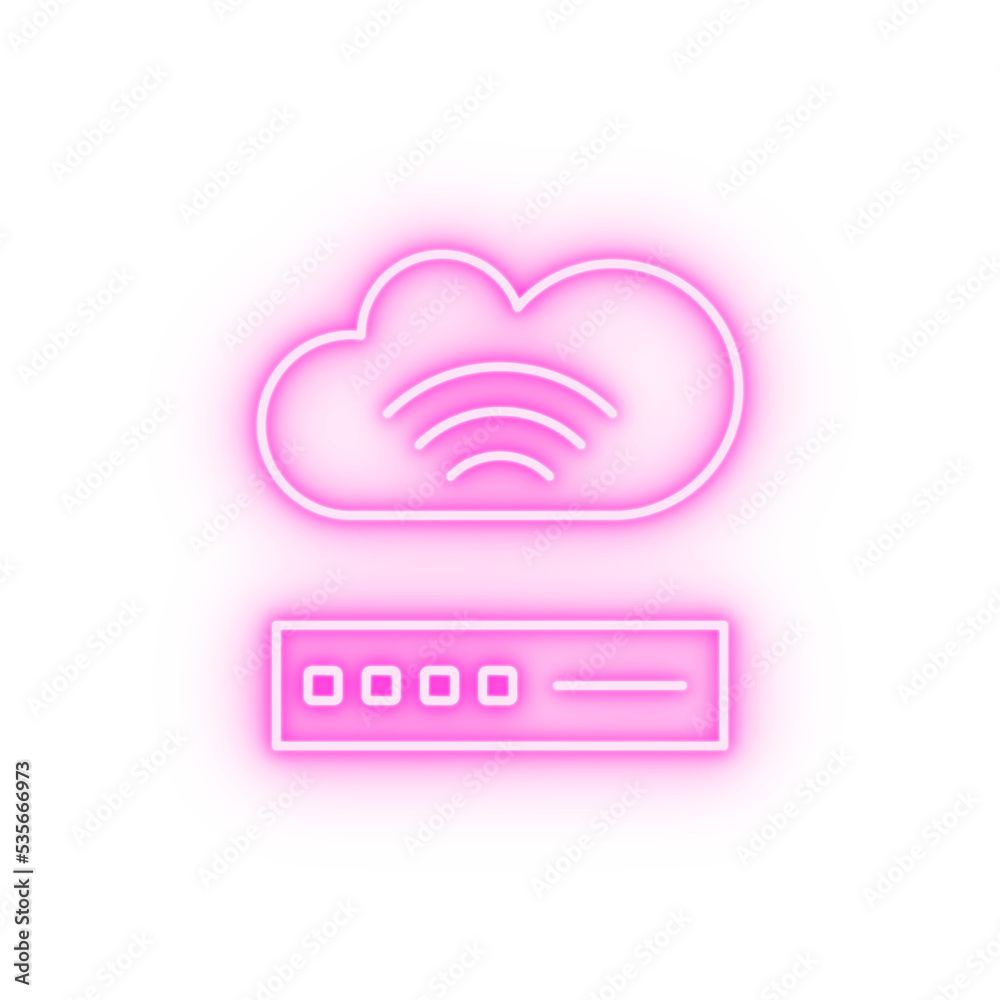 Cloud computing wifi SEO neon icon Cloud computing wifi SEO neon icon