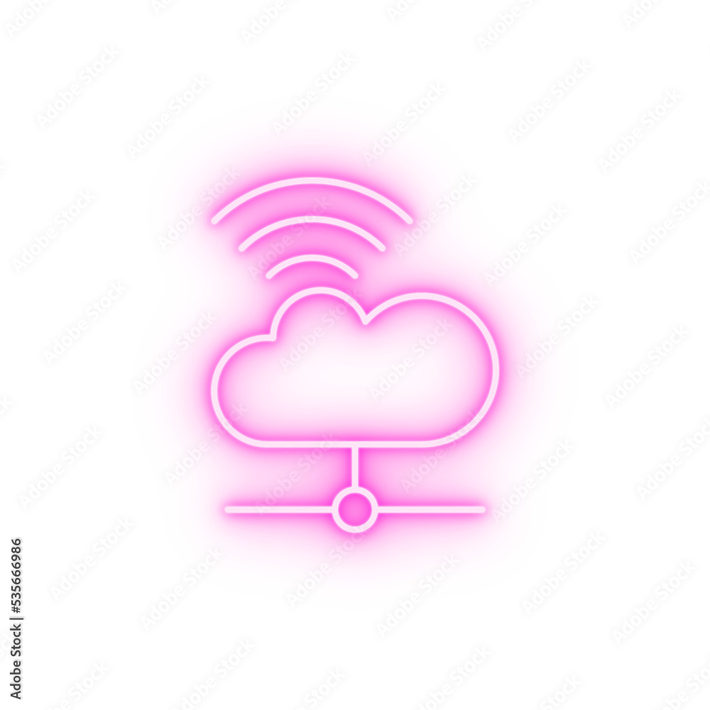 Cloud computing wifi SEO neon icon Cloud computing wifi SEO neon icon
