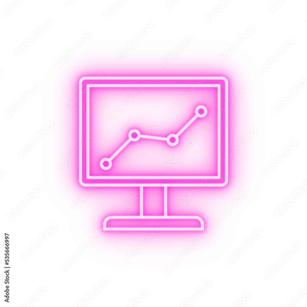Analytics chart SEO neon icon Analytics chart SEO neon icon