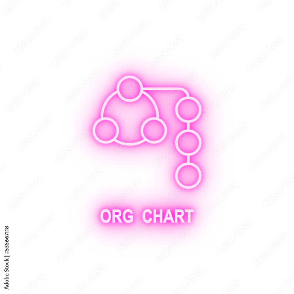 Organizational chart neon icon