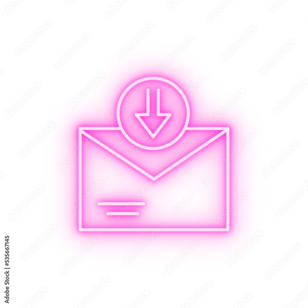 Download direction message neon icon Download direction message neon icon