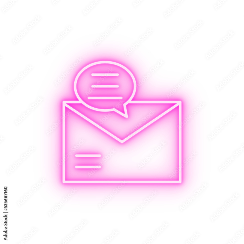 Chat message email neon icon Chat message email neon icon