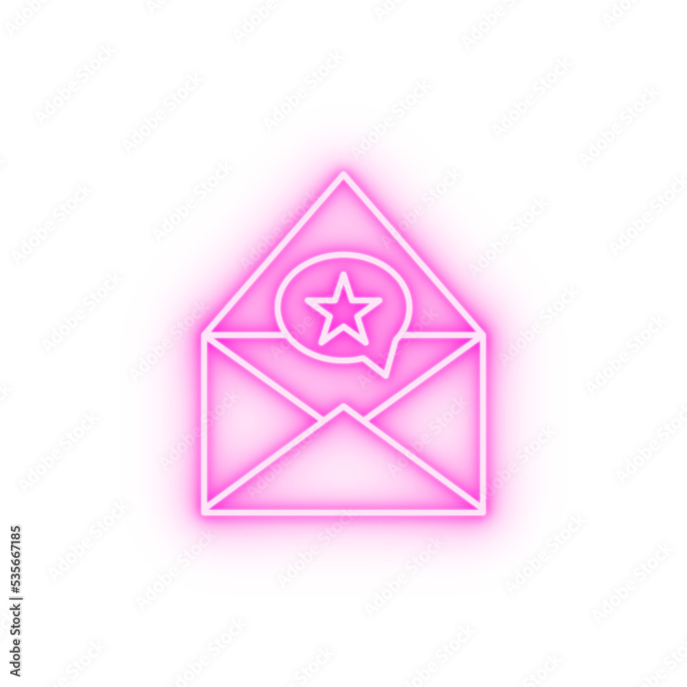 Message star chat neon icon Message star chat neon icon