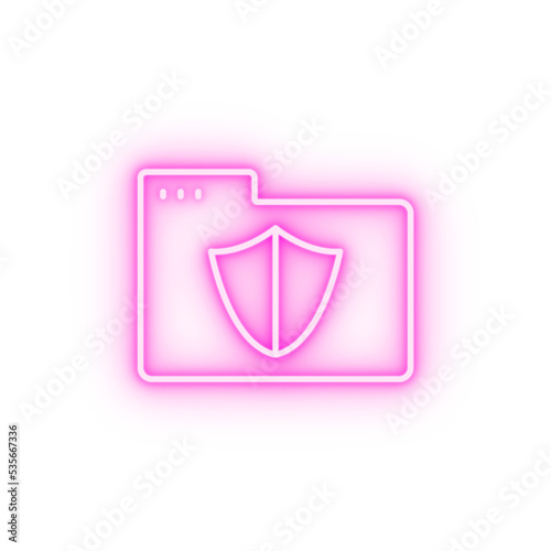 Folder shield neon icon Free Download Folder shield neon icon - GFXLoad