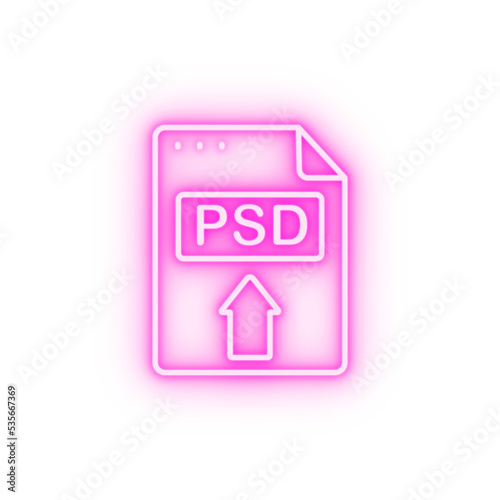 File document PSD neon icon